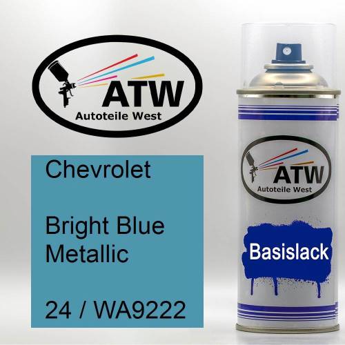 Chevrolet, Bright Blue Metallic, 24 / WA9222: 400ml Sprühdose, von ATW Autoteile West.